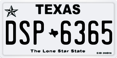 TX license plate DSP6365