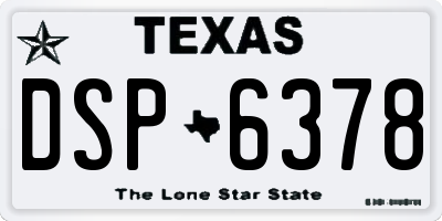 TX license plate DSP6378