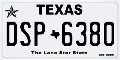 TX license plate DSP6380