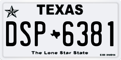 TX license plate DSP6381