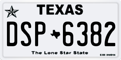 TX license plate DSP6382