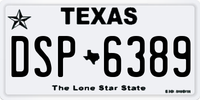 TX license plate DSP6389