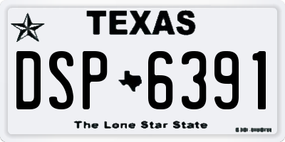 TX license plate DSP6391
