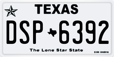 TX license plate DSP6392