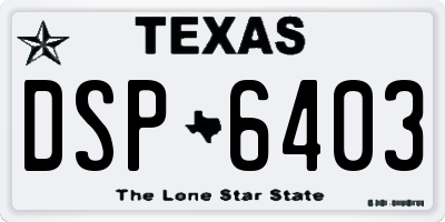TX license plate DSP6403