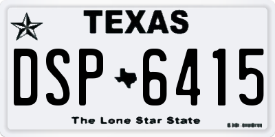 TX license plate DSP6415