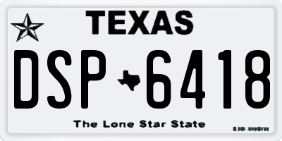 TX license plate DSP6418