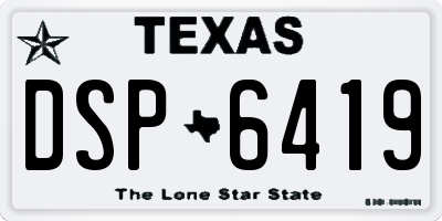 TX license plate DSP6419