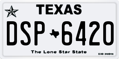 TX license plate DSP6420