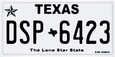 TX license plate DSP6423