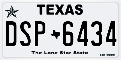 TX license plate DSP6434