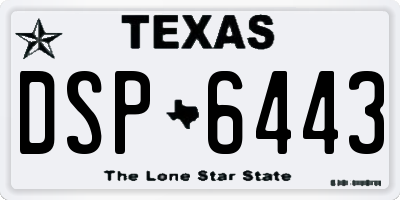 TX license plate DSP6443