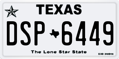 TX license plate DSP6449