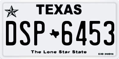 TX license plate DSP6453