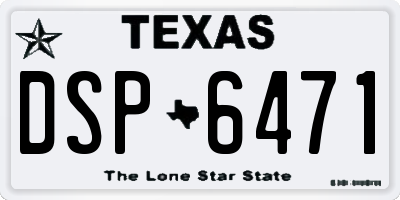 TX license plate DSP6471