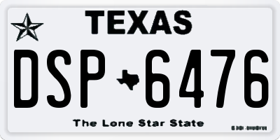TX license plate DSP6476