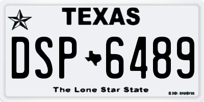TX license plate DSP6489