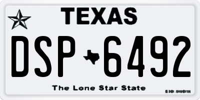 TX license plate DSP6492