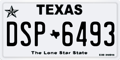 TX license plate DSP6493