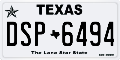 TX license plate DSP6494