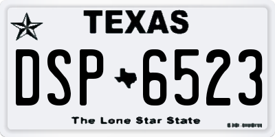 TX license plate DSP6523