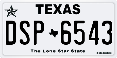 TX license plate DSP6543