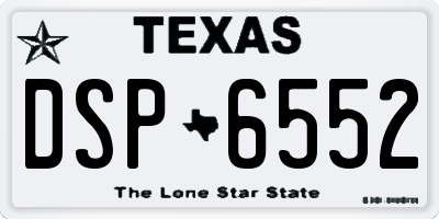 TX license plate DSP6552