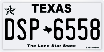 TX license plate DSP6558