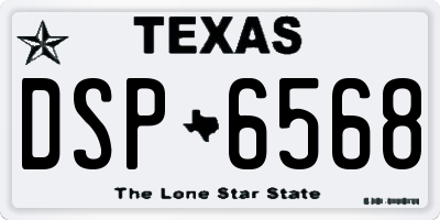 TX license plate DSP6568
