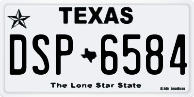 TX license plate DSP6584