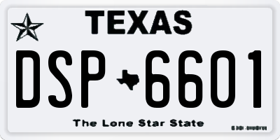TX license plate DSP6601