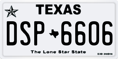 TX license plate DSP6606