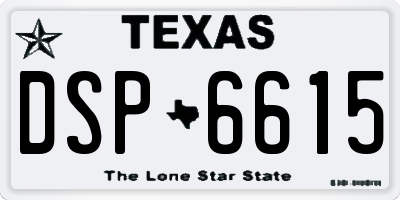 TX license plate DSP6615
