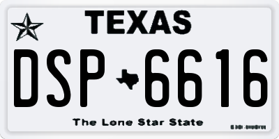 TX license plate DSP6616