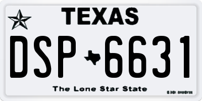 TX license plate DSP6631