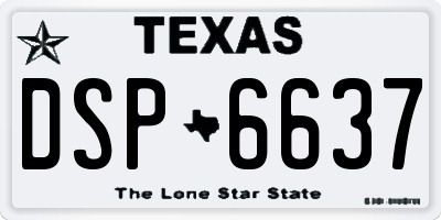 TX license plate DSP6637