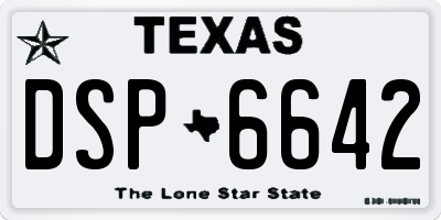 TX license plate DSP6642