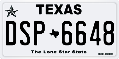 TX license plate DSP6648