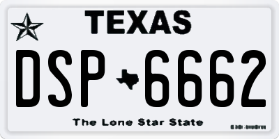 TX license plate DSP6662