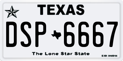 TX license plate DSP6667