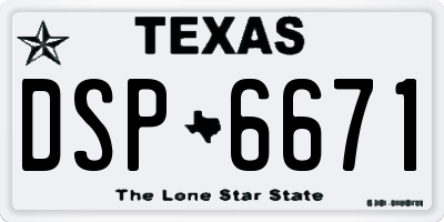 TX license plate DSP6671