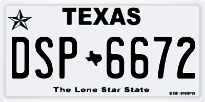 TX license plate DSP6672