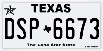 TX license plate DSP6673
