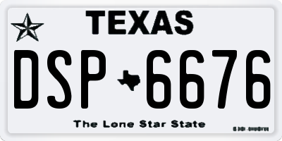 TX license plate DSP6676