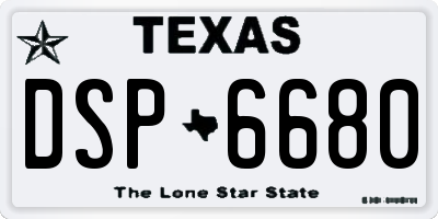 TX license plate DSP6680