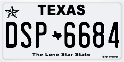 TX license plate DSP6684