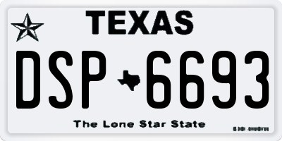 TX license plate DSP6693