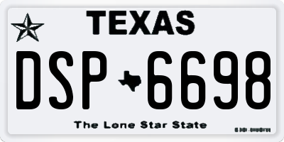 TX license plate DSP6698