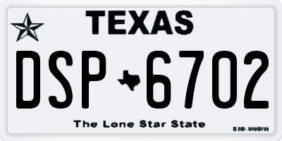 TX license plate DSP6702