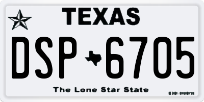 TX license plate DSP6705